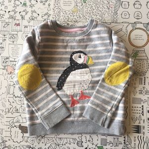 Mini Boden | Adorable puffin sweatshirt | 3/4T